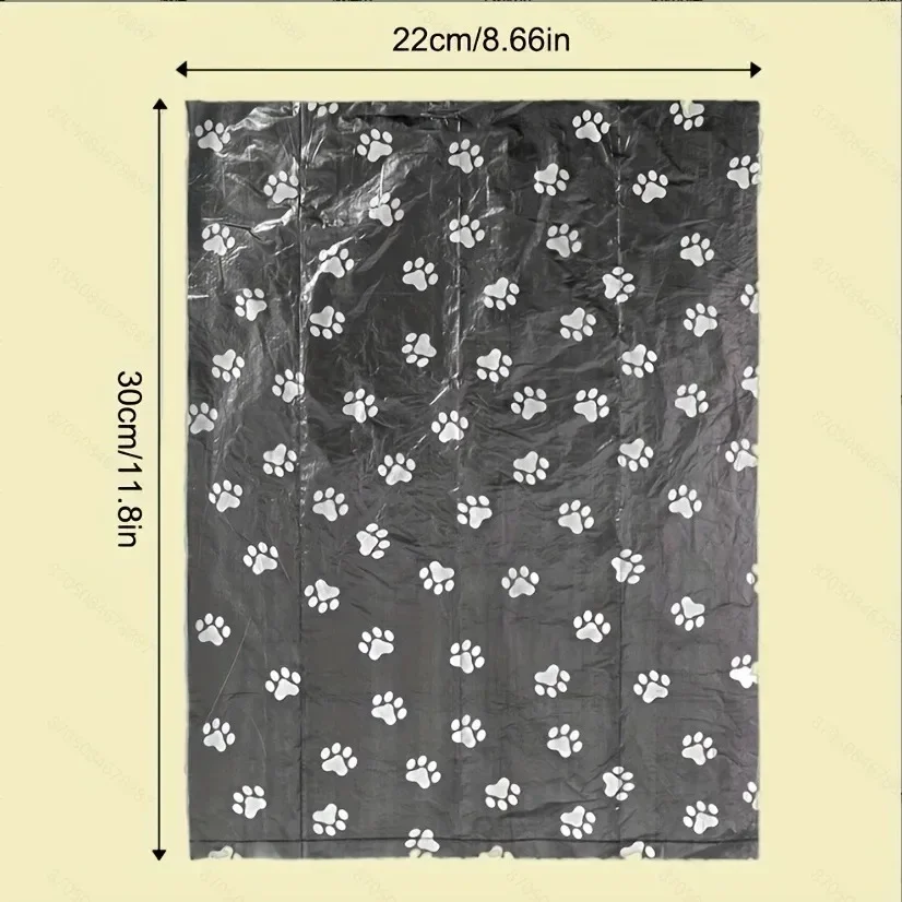 1200 Uds. Bolsas para excrementos de perro con estampado de pata de dibujos animados de colores aleatorios, bolsas para excrementos de mascotas, bolsas para residuos de perros a prueba de fugas para suministros para mascotas - imagen 5