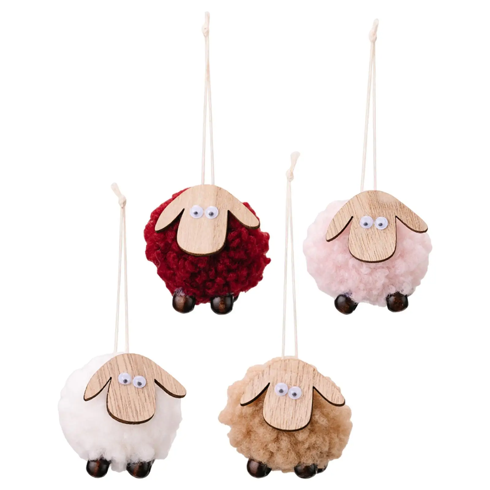 Adorno navideño de cordero, coleccionable, encantador, granja de ovejas de lana, decoración de árbol de Navidad para centro de mesa del hogar, suministros para fiestas en interiores y vacaciones - imagen 2