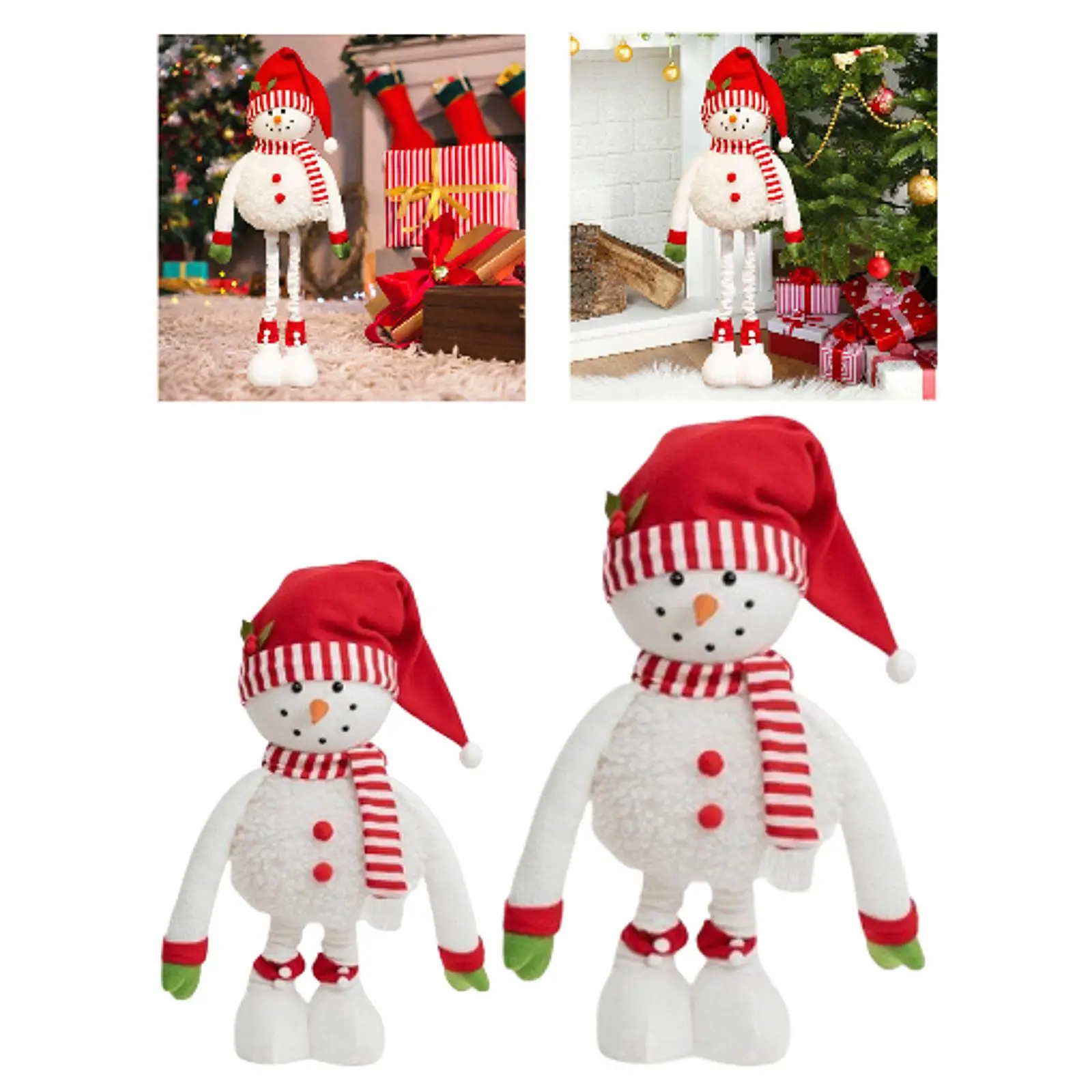 Telescopic Christmas Snowman Figurine Gift Toy Nordic Christmas Figure Decoration for Winter Festival Office Bedroom Living Room - imagen 3