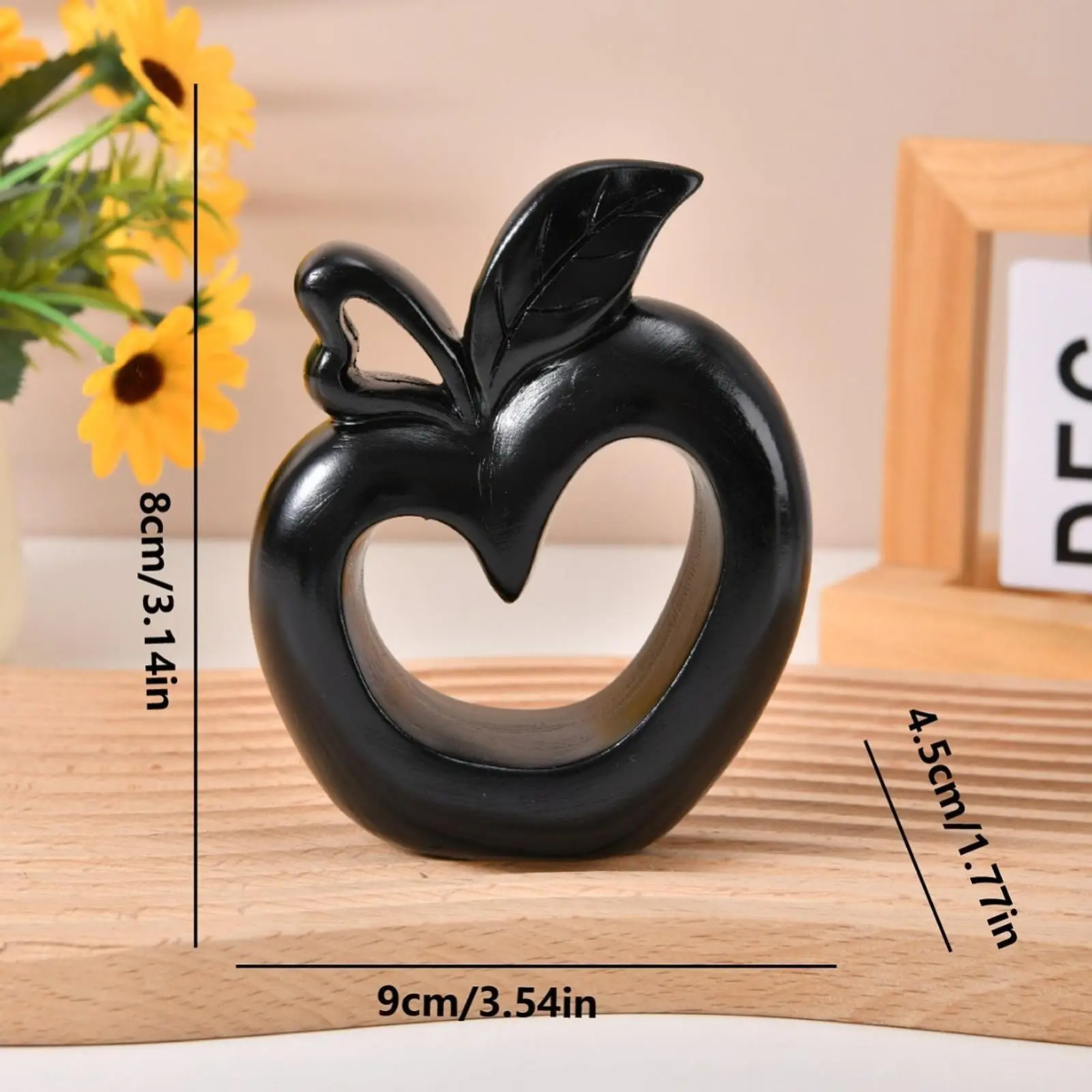 Resin Apple Statue Apple Model Christmas Gift Crafts Simple Tabletop Ornament for Cabinet Fireplace Desk Home Decoration
