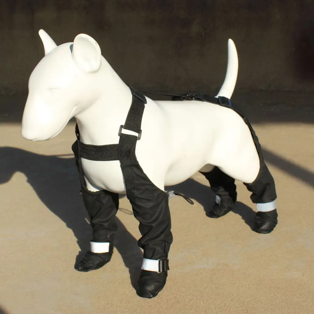 Botas reflectantes para perros, Protector de pata ajustable antideslizante para perros, zapatos para caminar al aire libre impermeables ajustables - imagen 4