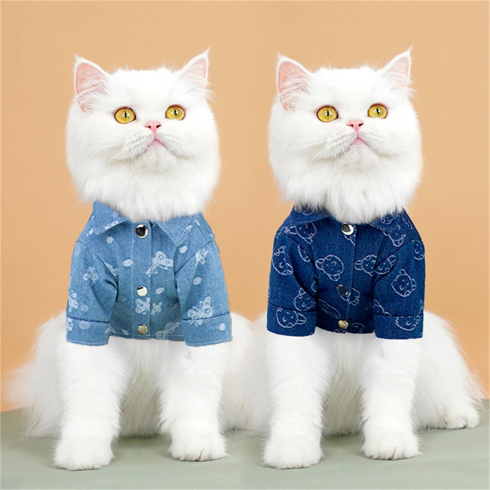 Camisa vaquera para mascotas, chaqueta cálida para perros pequeños y medianos, chaleco con arnés para cachorros, disfraz de Chihuahua, Otoño e Invierno - imagen 4