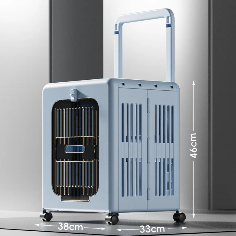 Suministros para mascotas, caja para gatos al aire libre, caja de aire transpirable, suministros para cachorros y mascotas, caja de varilla de tracción de rueda universal sin jaula de aire - imagen 5