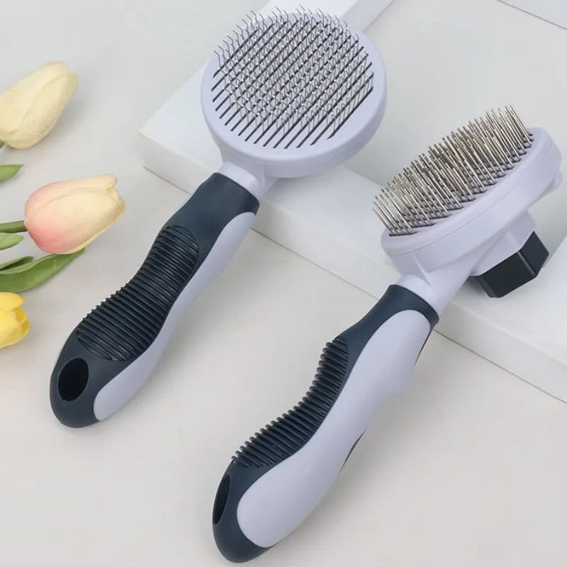 Peine automático para perros y gatos, cepillo para quitar el pelo de mascotas, autolimpieza, peines de un botón, apertura de nudo, suministros para mascotas - imagen 4