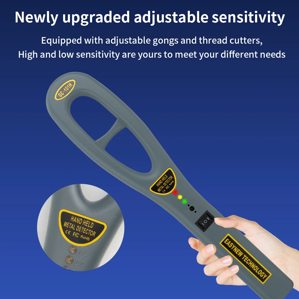 Detector de Metales portátil de GC-101H, instrumento de seguimiento de seguridad profesional, buscador de escáner de alta sensibilidad para puerto de aeropuerto - imagen 3