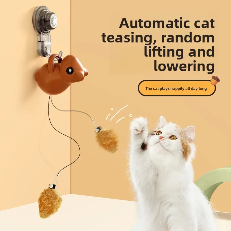 Juguete interactivo ardilla eléctrica colgante para gatos