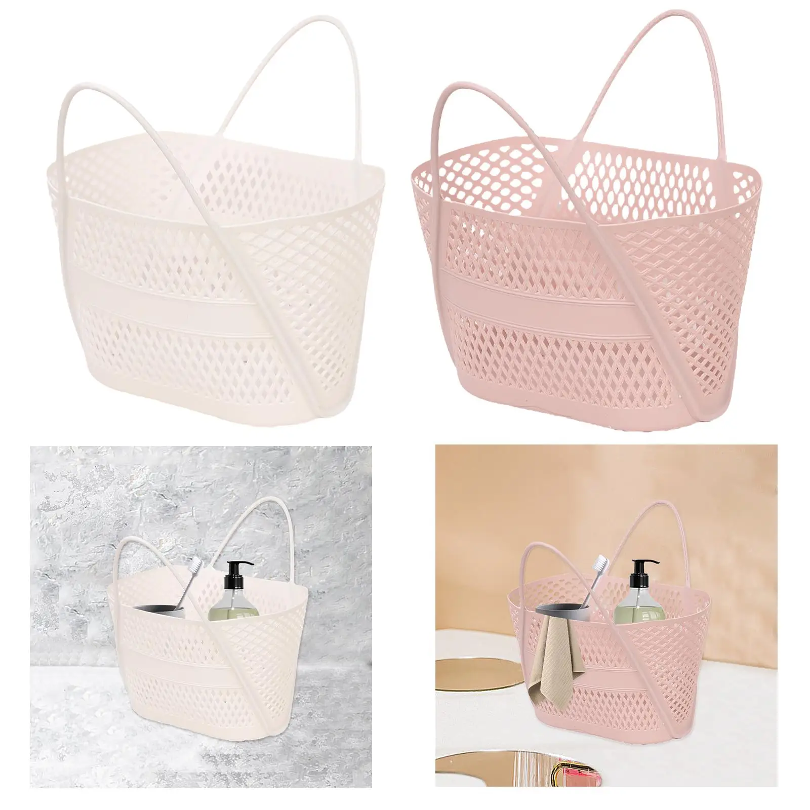 Shower Open Basket Breathable for Toiletries Hollow Storage Basket Portable Bathroom Basket for Home Kitchen Travel Hotel Dorm