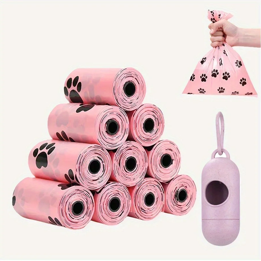 75 bolsas/15 rollos bolsa para excrementos de perro bolsa para excrementos de limpieza al aire libre Porta Bolsa Caca Perros 15 bolsas/rollo bolsa de basura de repuesto