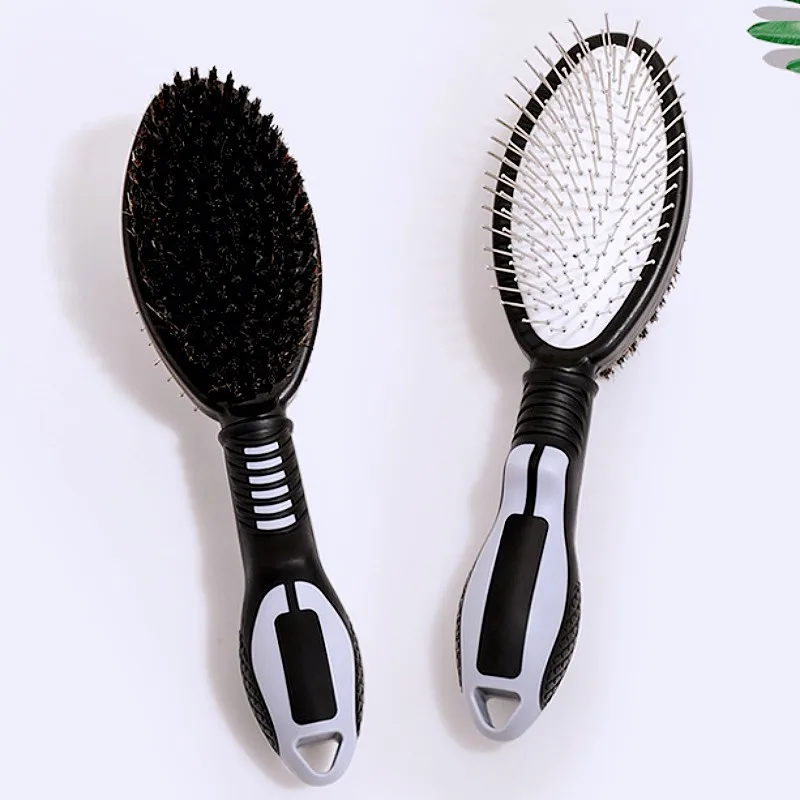 Cepillo para perros, peine de doble cara para perros, removedor de pelo para mascotas, peines de masaje para el cuidado de perros, limpieza de nudos de pelo de mascotas, cepillos para perros - imagen 4