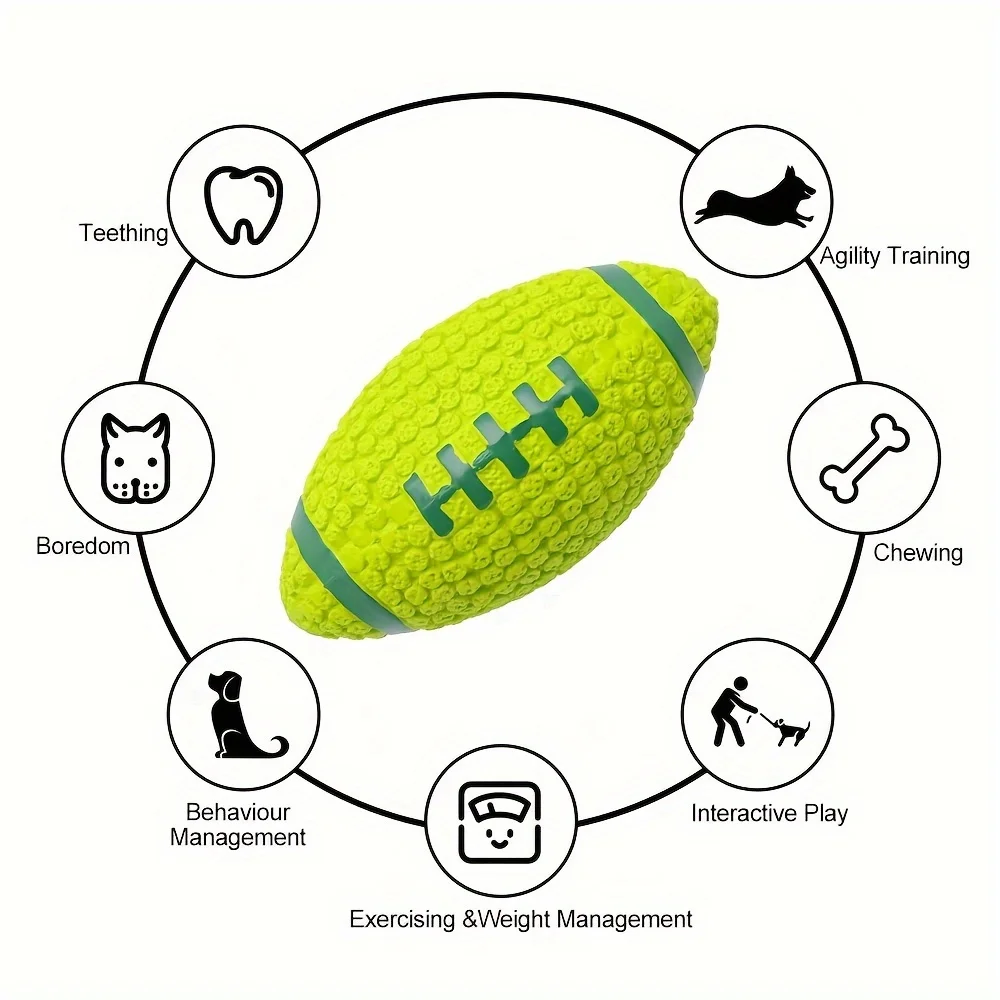 Juguetes pelotas rugby látex para perros grandes y pequeños con ruido - imagen 4