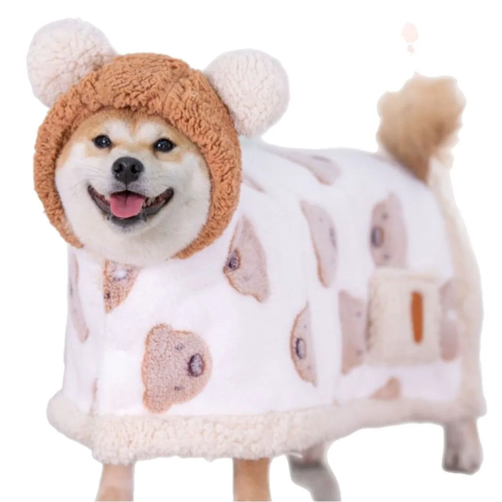 Manta para perro, colcha para dormir para mascotas, camisón de oso para salir, calidez de otoño e invierno, capa para perro pequeño, ropa, suéter, productos para mascotas