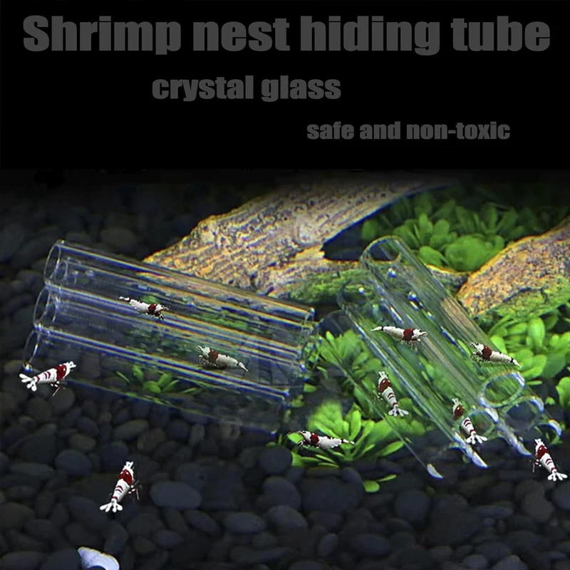 Tubo de cría de peces acrílico transparente, cueva de Acuario, refugio de Camarón, adorno para ocultar pecera, 6/10 piezas por juego - imagen 3
