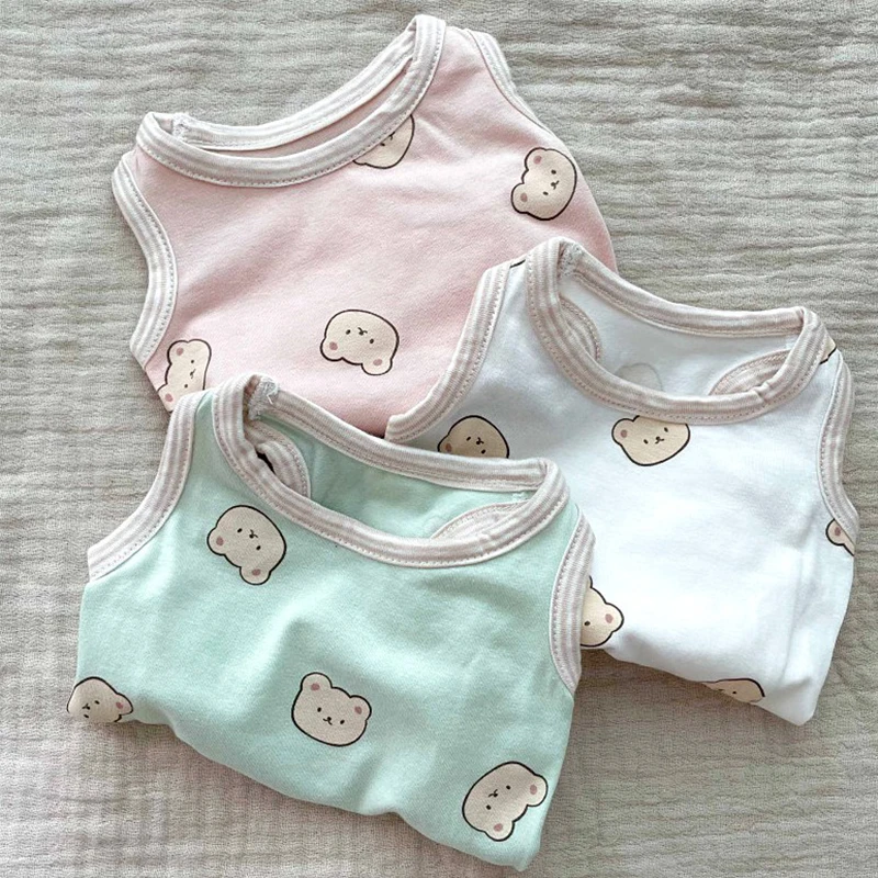 Ropa de verano para mascotas, chaleco de algodón para perros, camisas para cachorros, perros pequeños, gatos, Bulldog Francés, Chihuahua, Pug