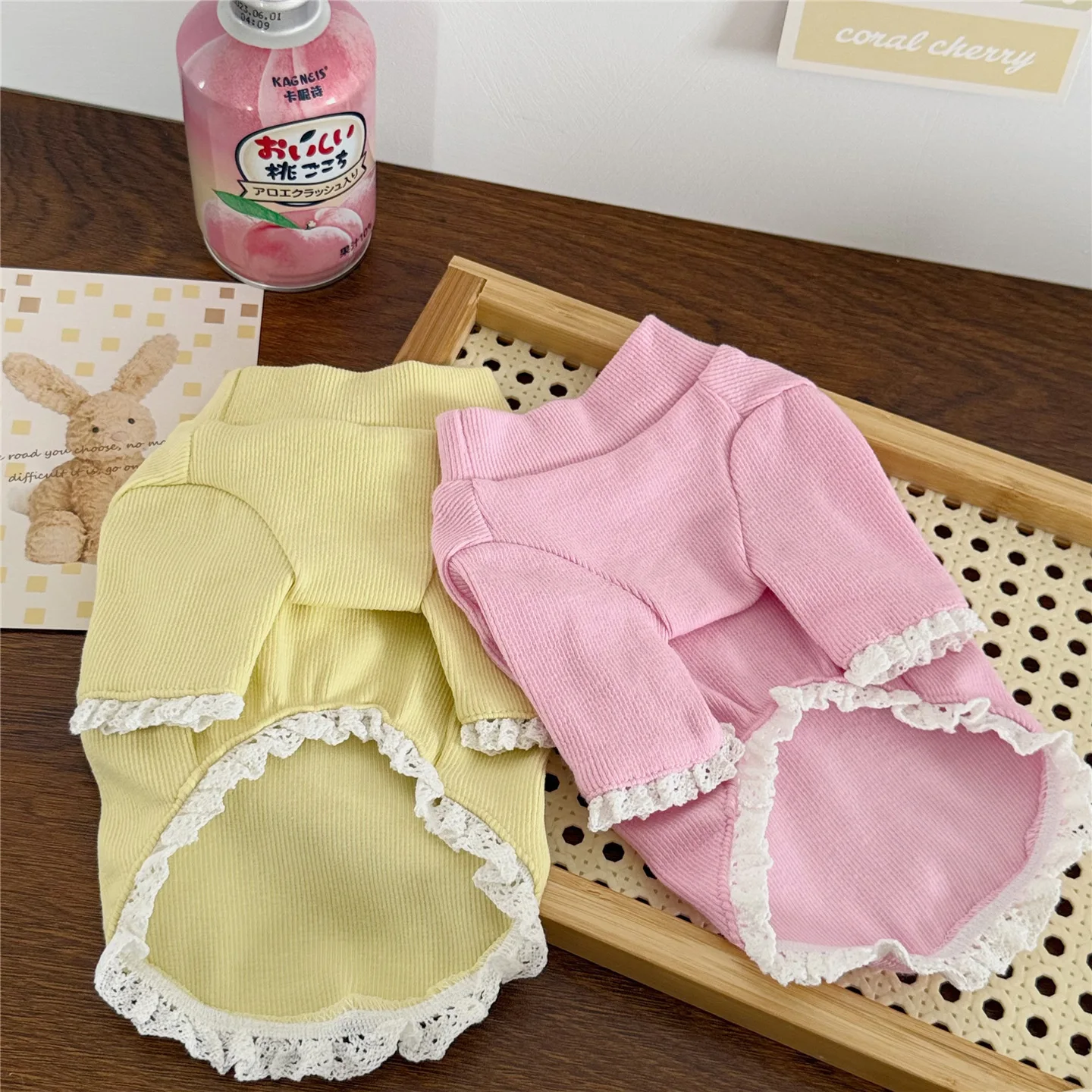 Pet Autumn/Winter Cherry High Neck Base Shirt Teddy Schnauzer Cat T-shirt Pet Hoodie Puppy Clothes Dog Clothes for Small Dogs - imagen 4