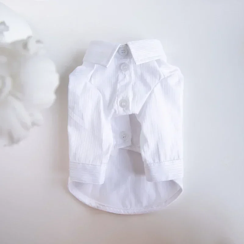White Cat Dog Shirt Boy Dog Clothes Wedding Costume Pomeranian Shih Tzu Maltese Poodle Bichon Frise Pet Clothing Apparel White - imagen 5