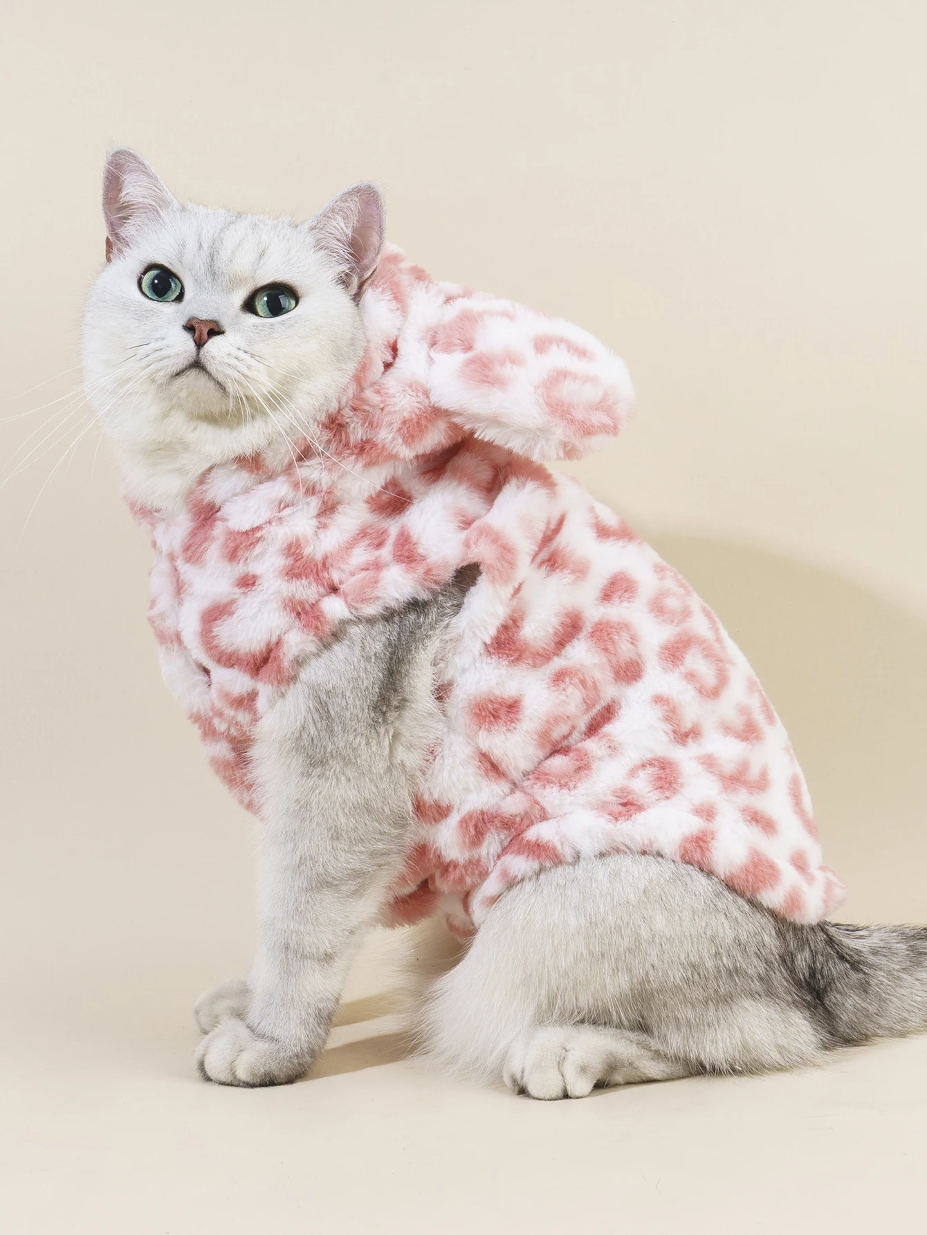 Ropa para mascotas para perros, gatos, cachorros, camiseta sin mangas con bonito gorro con orejas, abrigo peludo, sudadera, trajes para perros pequeños y medianos para invierno de otoño - imagen 5