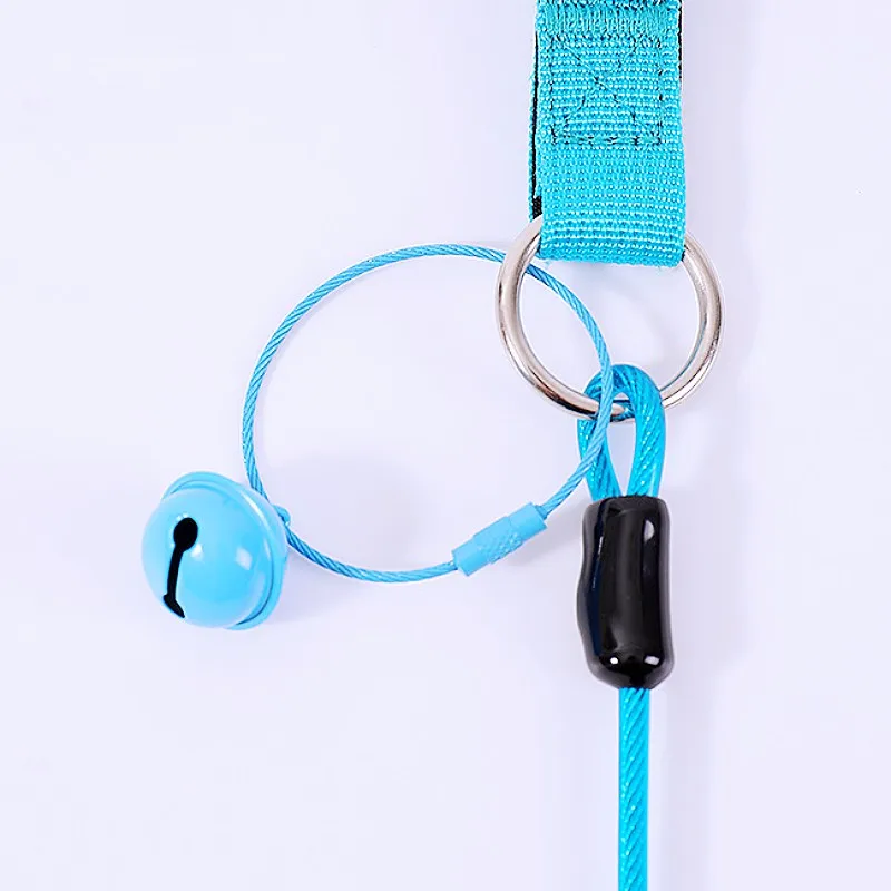 Correa para perro, correas de acero inoxidable para perros, correas duraderas a prueba de masticar de 150cm para caminar, cuerda de alambre, cadena para mascotas, correa para perros con campana - imagen 3