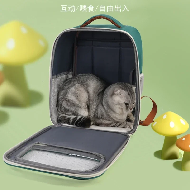 Bolsa para gatos, transpirable, Universal para salir en las cuatro estaciones, mochila portátil para mascotas, mochila plegable para transportar mascotas, bolsas de viaje para gatos - imagen 3