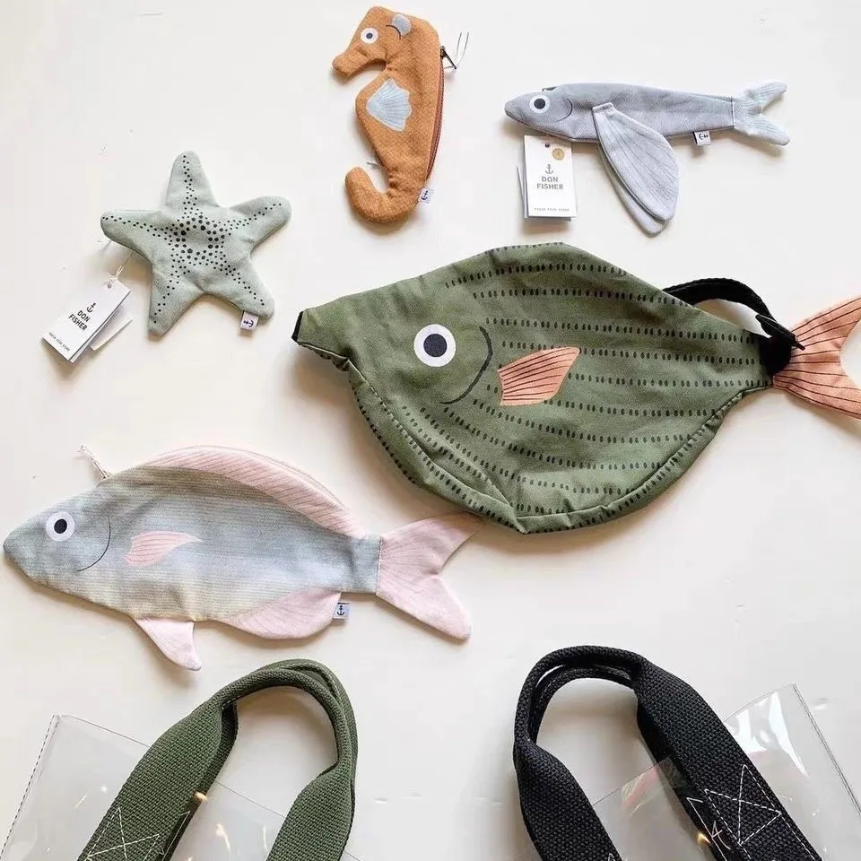 Adorable paquete de cintura de peces tropicales para niños, monedero verde resistente al agua, bolso cruzado para niños y niñas - imagen 5