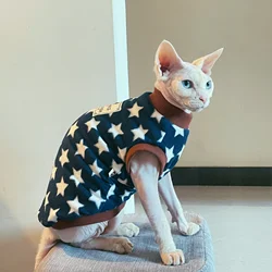 Sudadera de lana para gatos Sphynx y Devon Rex con estrellas