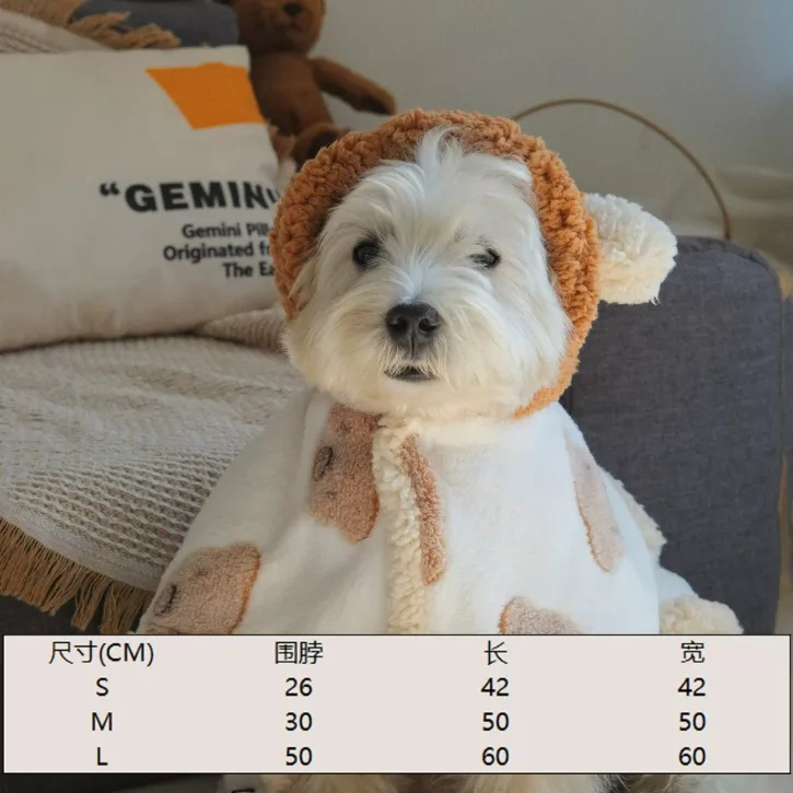 Manta para perro, colcha para dormir para mascotas, camisón de oso para salir, calidez de otoño e invierno, capa para perro pequeño, ropa, suéter, productos para mascotas