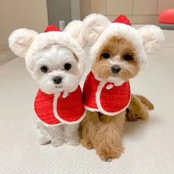 Capa navideña con capucha para perros Maltés - ropa de fiesta