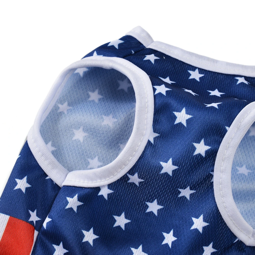 Ropa de verano para perros pequeños, medianos, gatos, Día de la independencia, 4 de julio, camiseta suave para mascotas, chaleco transpirable, ropa fresca para cachorros, Bulldog - imagen 4