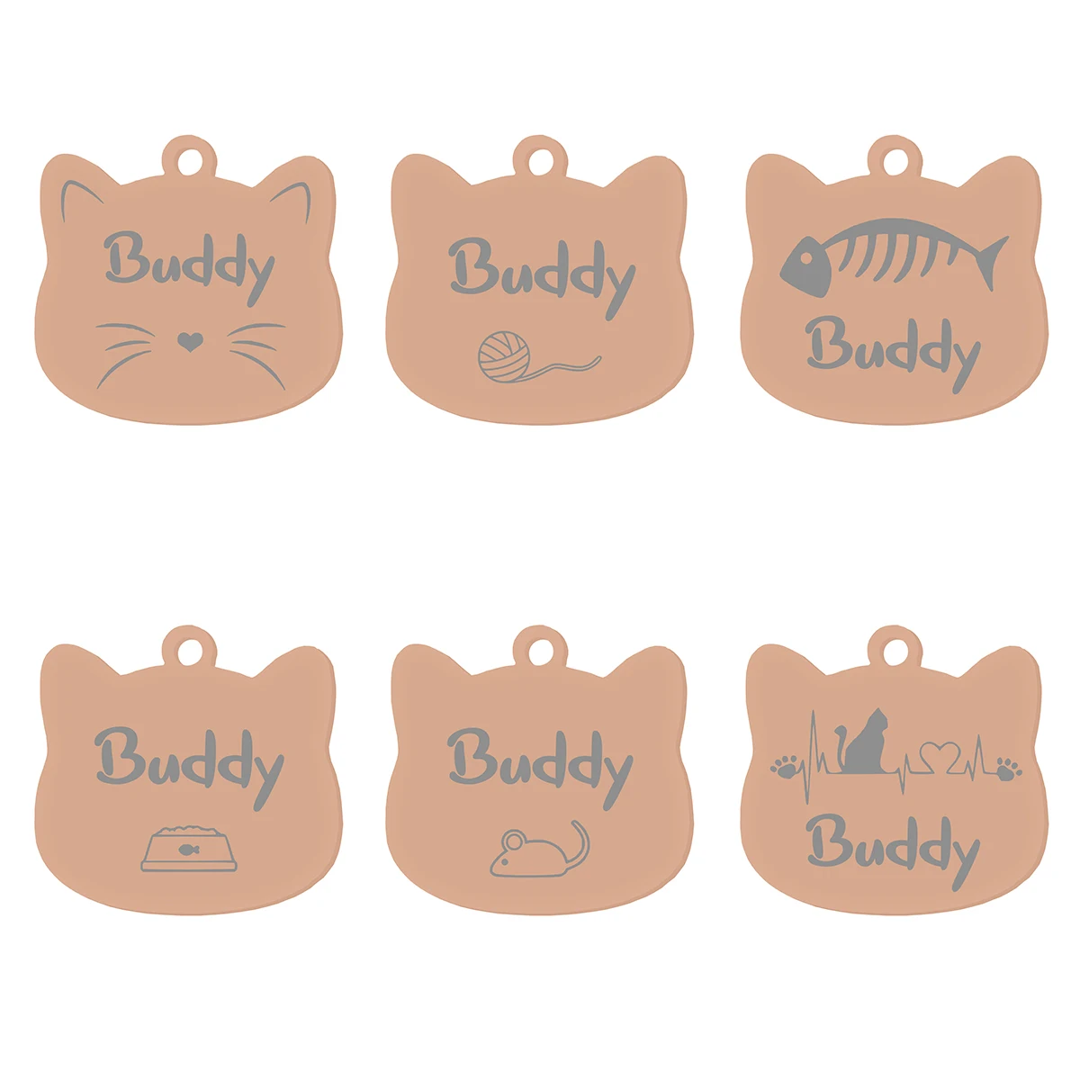  Etiqueta de nombre de gato de acero inoxidable, identificación personalizada, colgante bonito para mascota, llavero grabado, accesorios, placa de identificación personalizada - imagen 3