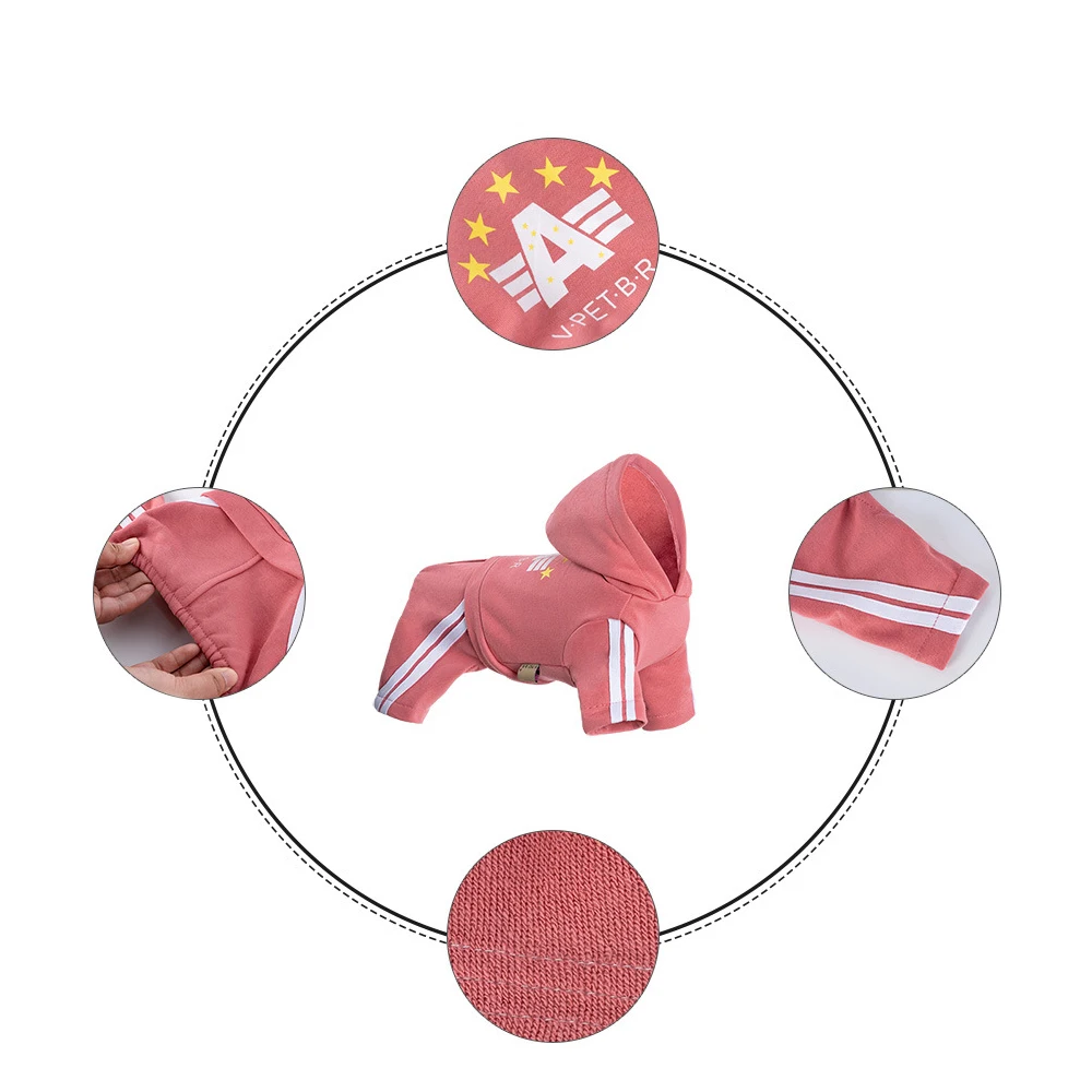 Mono de primavera para perros, ropa deportiva, Sudadera con capucha suave para perros, trajes de diseño de cuatro patas, ropa deportiva para mascotas para perros pequeños y medianos - imagen 4