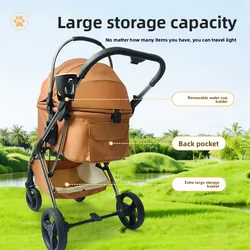 Cochecito transportín elevable para perros y gatos – Vista panorámica