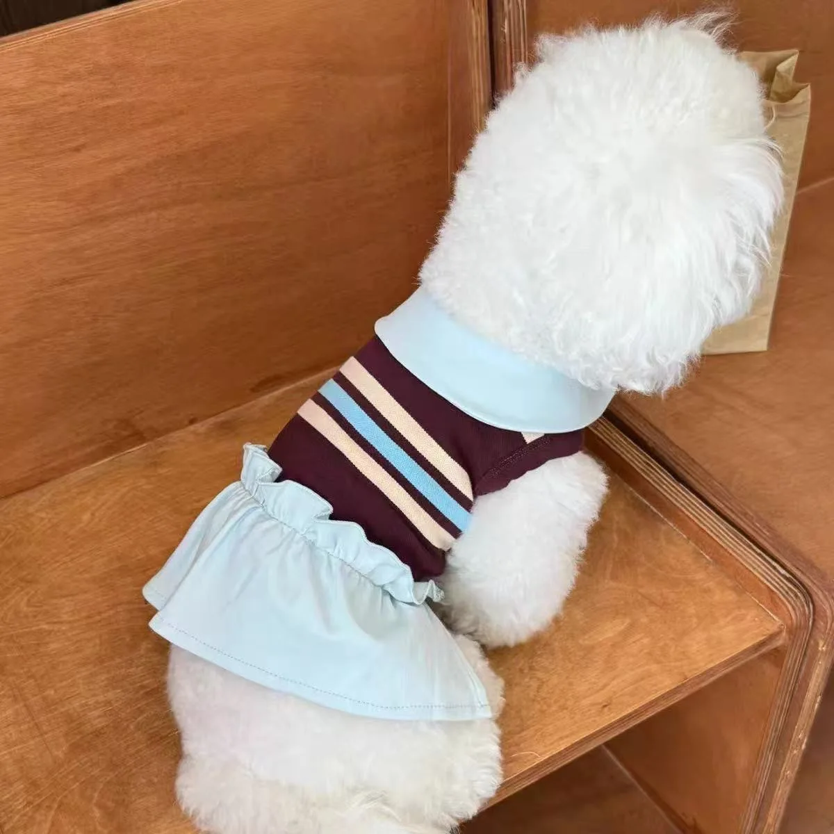 Vestido transpirable para perros y cachorros a rayas de primavera - imagen 3