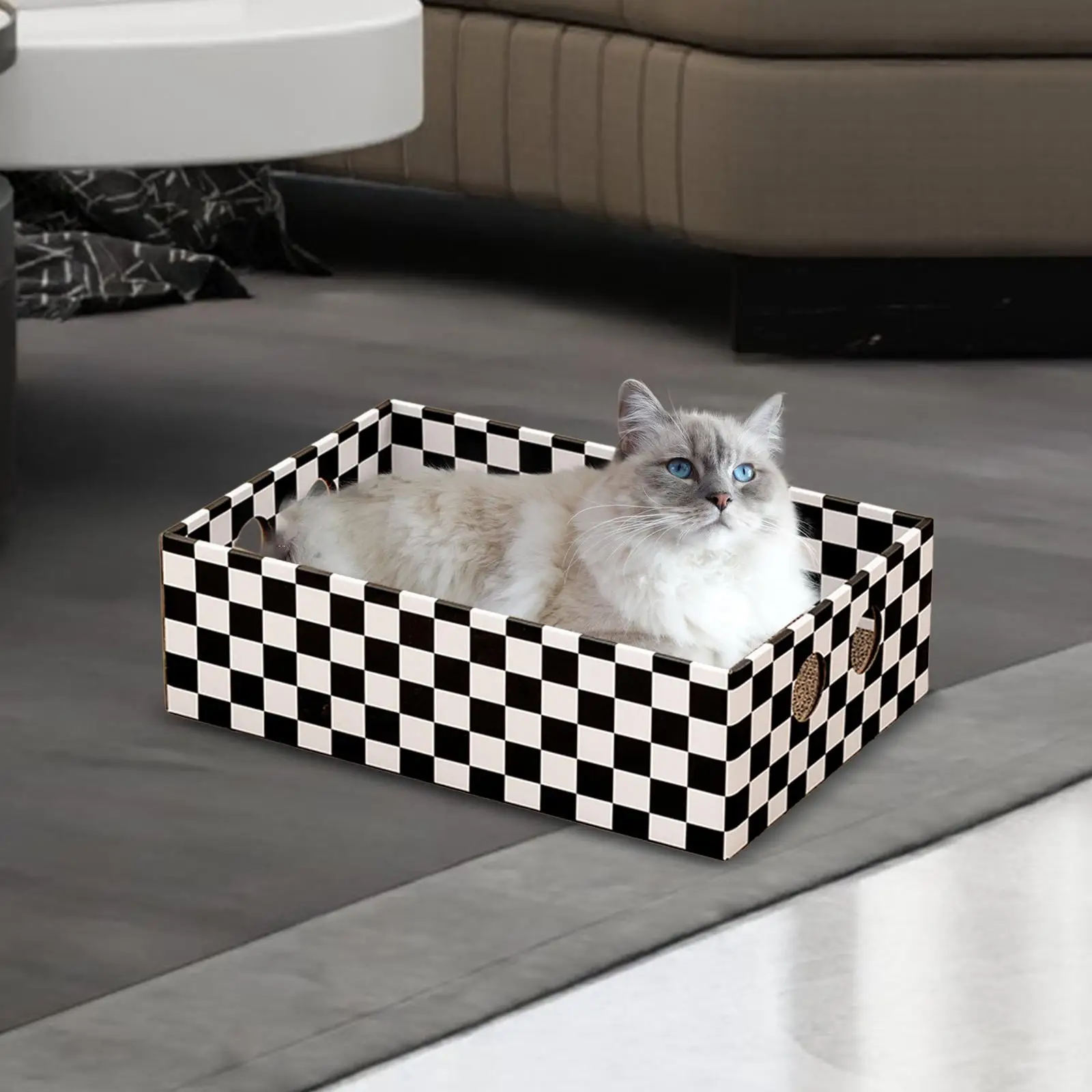 Cardboard Cat Scratcher Scratching for Indoor Cats Corrugated Cat Lounge with Scratch Pad Lounge Bed for Cat Kitty Kitten