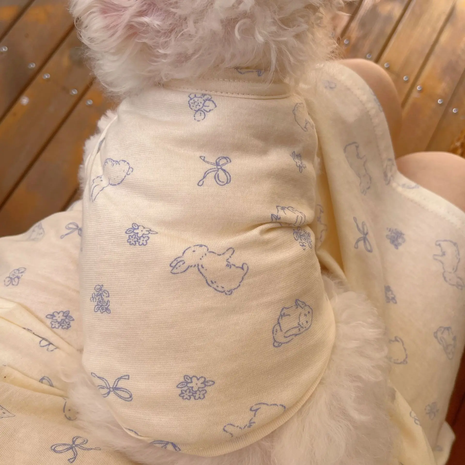 Ropa para mascotas, ropa para perros y gatos, ropa para padres e hijos, ropa de dormir fina de algodón para el hogar, chaleco de oso de peluche, chaleco refrescante para perros - imagen 2