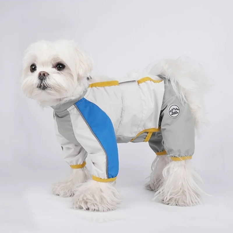 Ropa impermeable para perros, chaqueta saliente transpirable resistente a la suciedad y al polvo, ropa reflectante de cuatro patas con arnés integrado - imagen 5