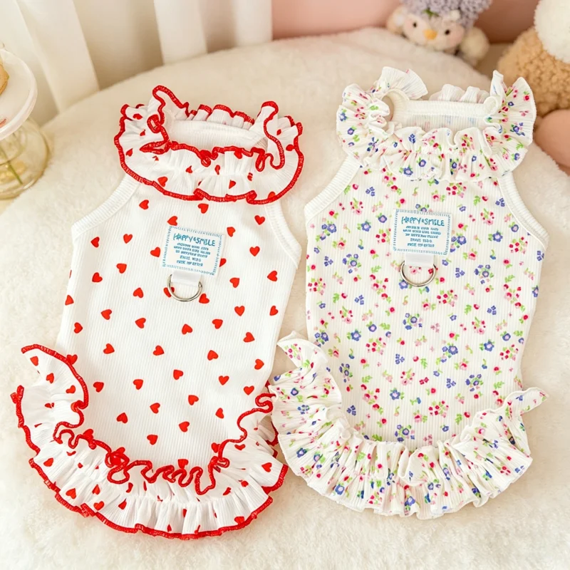 Conjunto verano para perros y gatos – Vestido falda chaleco - imagen 5