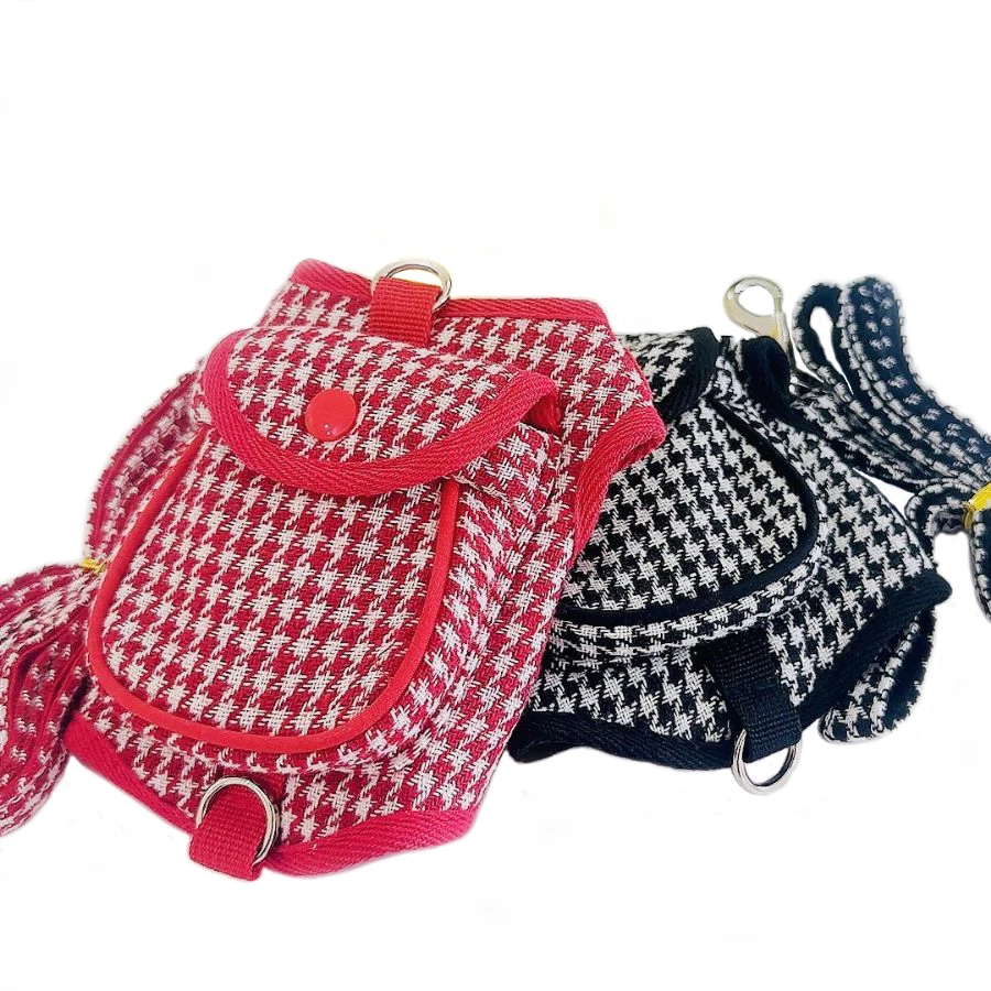 Arnés para perros con mochila y juego de correas, mochila con arnés para mascotas de diseñador de marca de lujo para perros pequeños y medianos - imagen 3