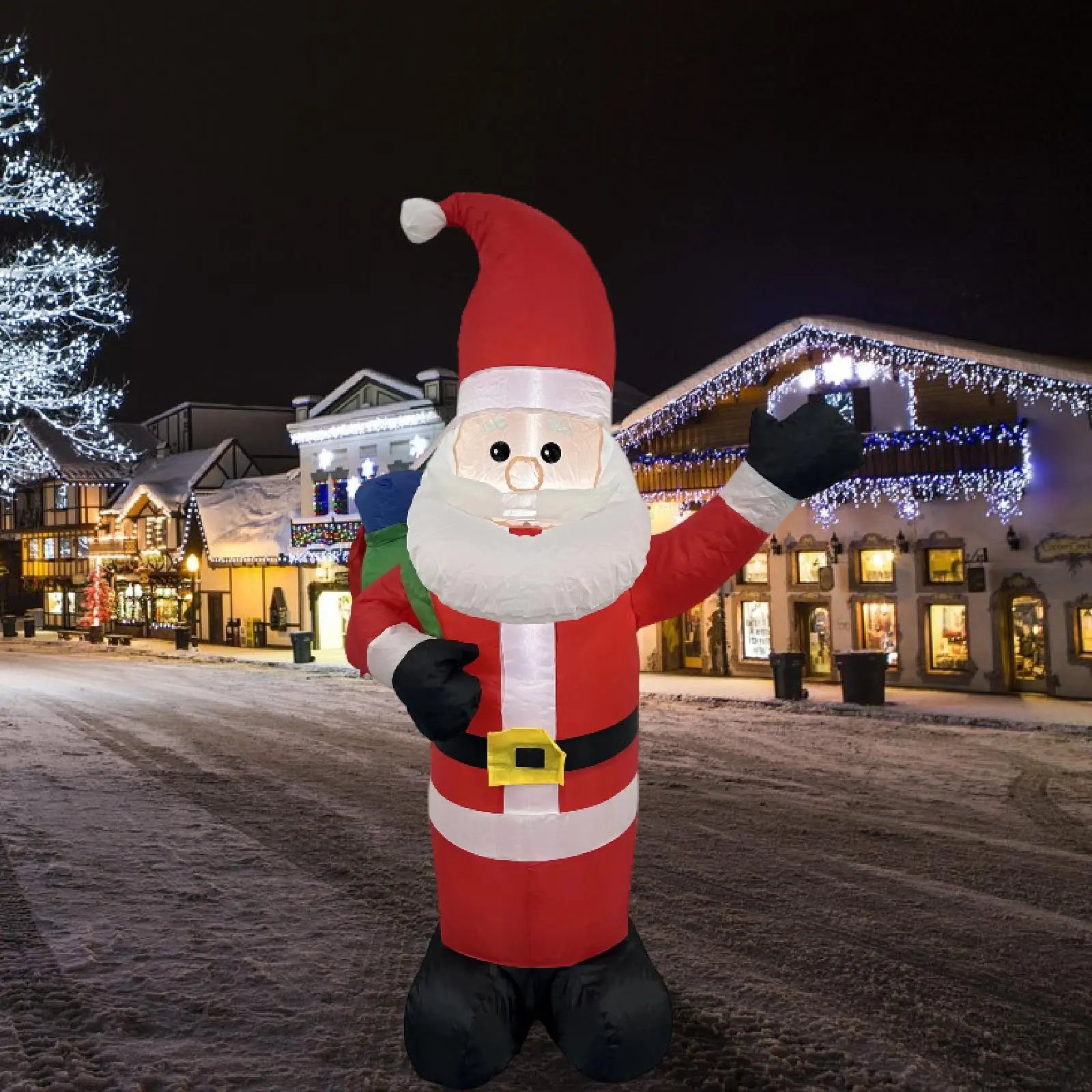 Decoración navideña inflable de Papá Noel, suministros adorables iluminados para fiestas, adorno único gigante, accesorios para fotos para patio trasero de Navidad