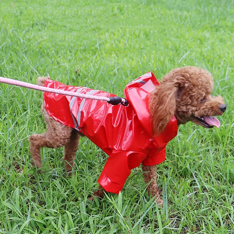Chubasquero para perros reflectante impermeable a prueba de nieve abrigo para mascotas para cachorros pequeños gatos impermeable Chihuahua Bulldog mascotas capa Poncho disfraz - imagen 3