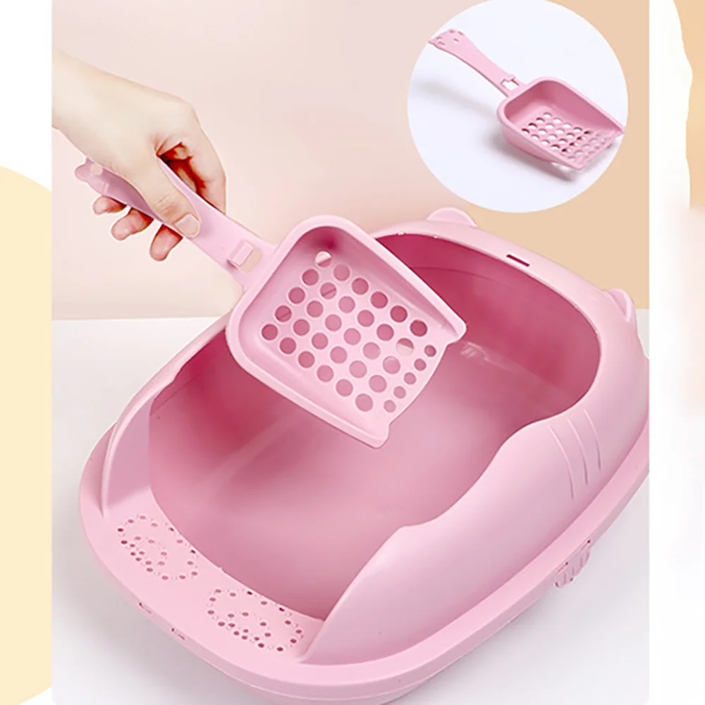 Caja de arena para gatos semicerrada de gran capacidad con bonito diseño de cara de gato, caja de arena antisalpicaduras para mascotas, inodoro resistente a olores para mascotas