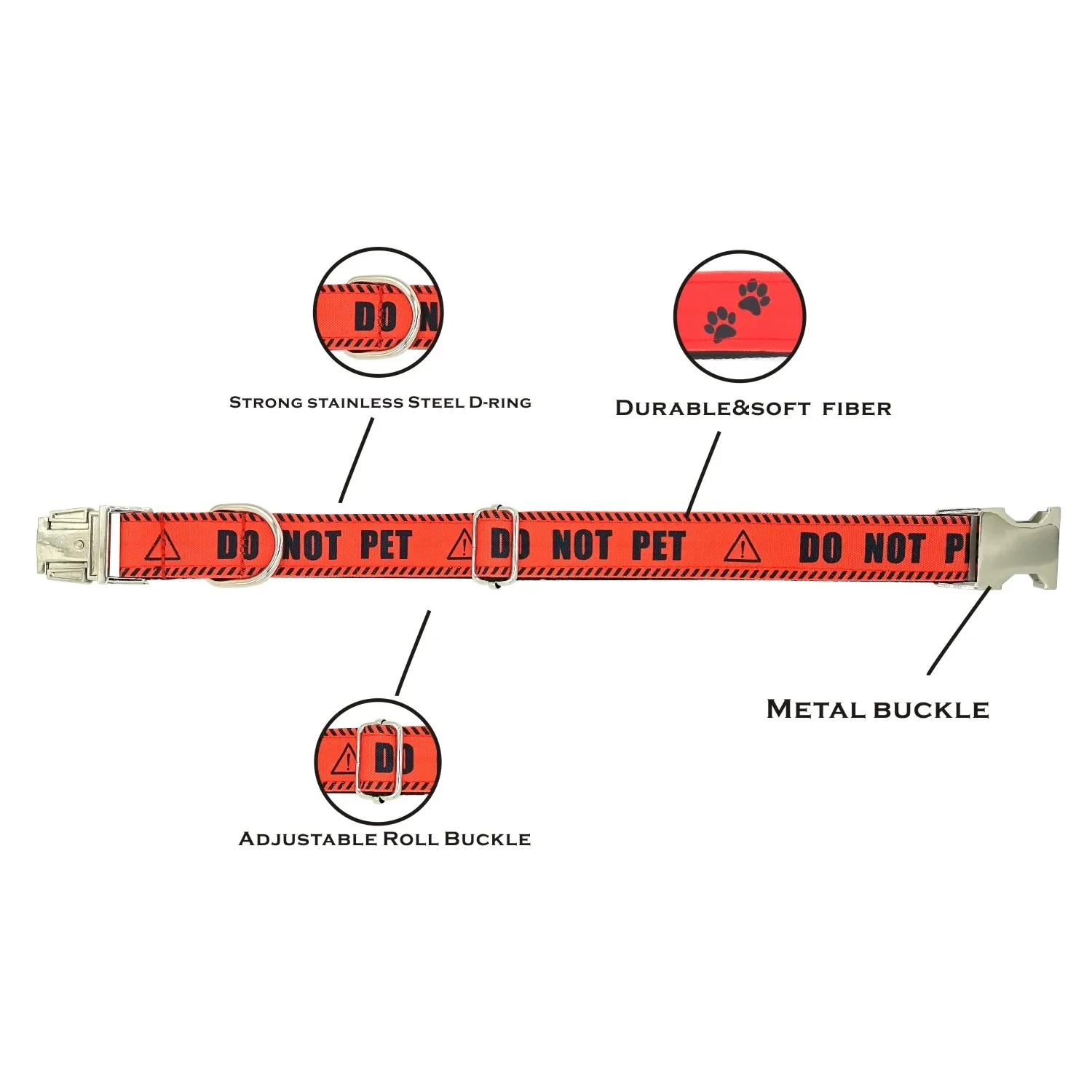 Collar de perro personalizado con grabado gratuito, correa para mascotas a juego, hebilla de Metal de contactos personalizados, no Collar de señal de advertencia para mascotas - imagen 3