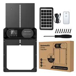 Puerta automática solar gallinero con sensor antipinzamiento eléctrica