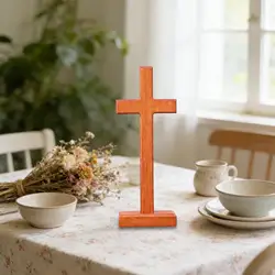 Cruz madera doble cara escultura cristiana decoración perros gatos