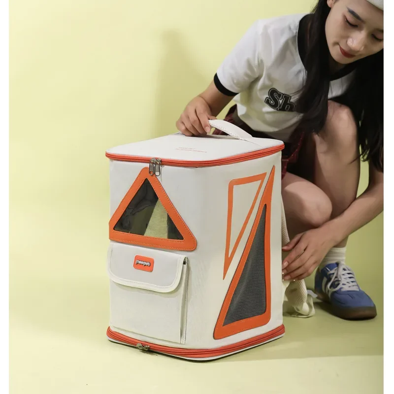Bolsa para gatos, mochila portátil transpirable para mascotas, hombro de viaje para mascotas, bolsa para gatos ligera de gran capacidad de alto valor - imagen 3