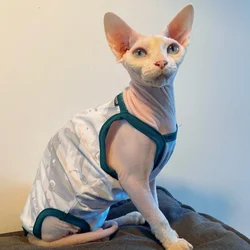 Chaleco elástico de algodón para gato Sphynx – Ropa fresca de verano