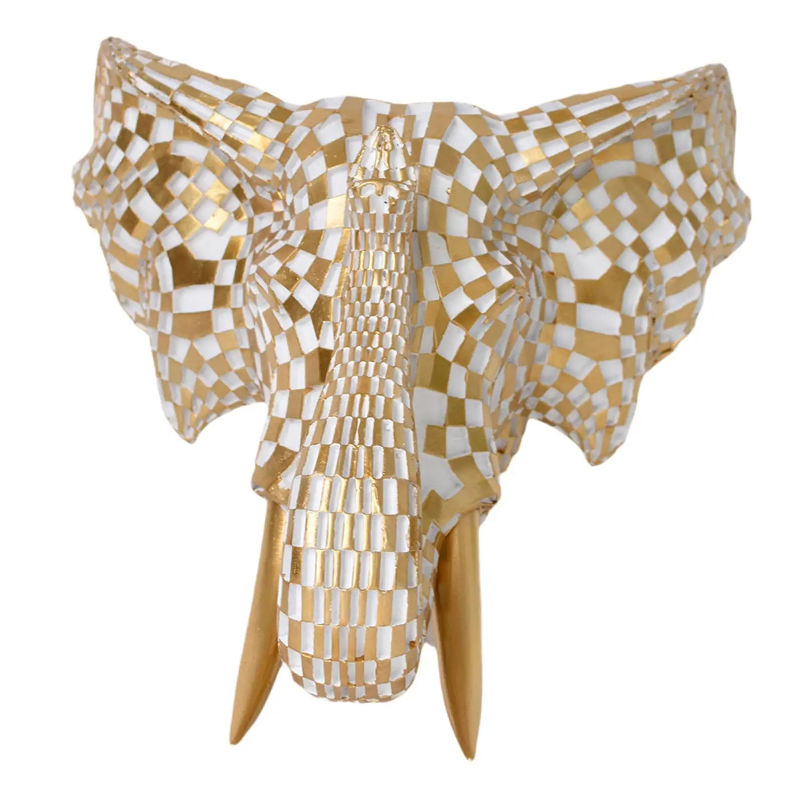 Elephant Head Wall Mount Decor Elephant Head Wall Decor Entryway Decorative Resin Artwork Decoration Sculpture for Hotel