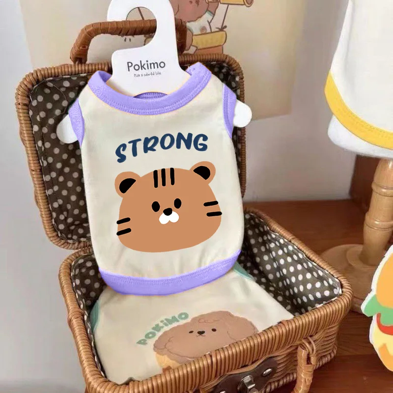 Chaleco contrastante de primavera para mascotas, ropa para perros de peluche Schnauzer, chaleco refrescante superior transpirable fino de primavera para perros - imagen 3