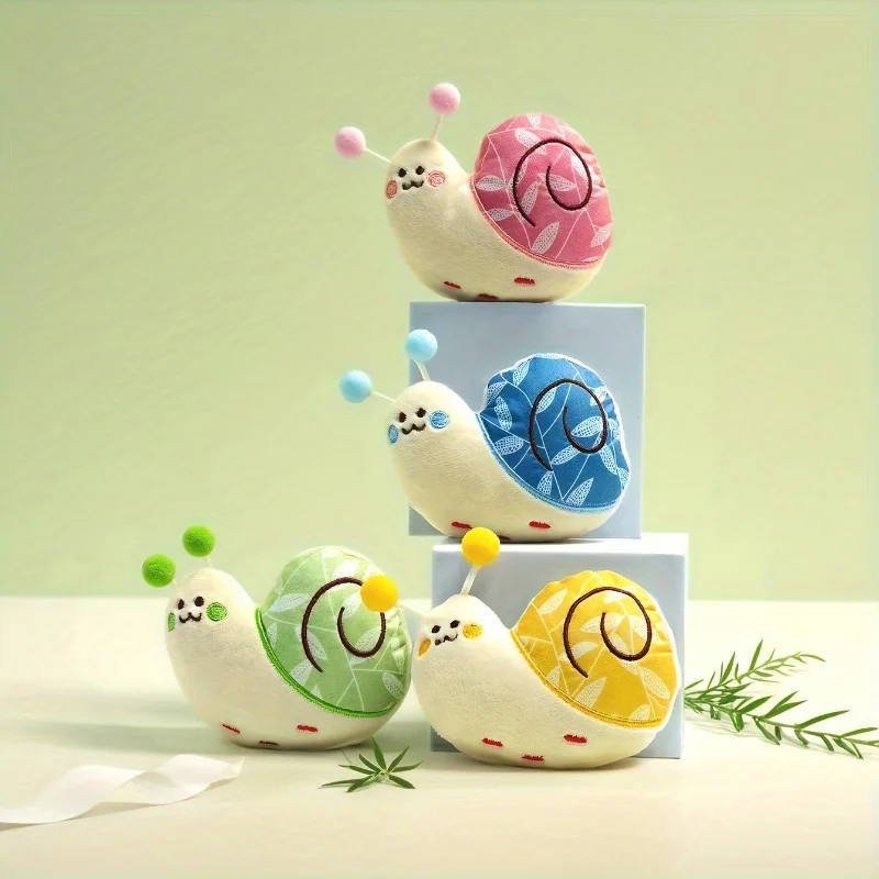 1 Uds. Juguete interactivo de peluche para mascotas, rechinar y limpiar los dientes, divertido juguete para perros pequeños con forma de Caracol para aliviar el aburrimiento - imagen 2