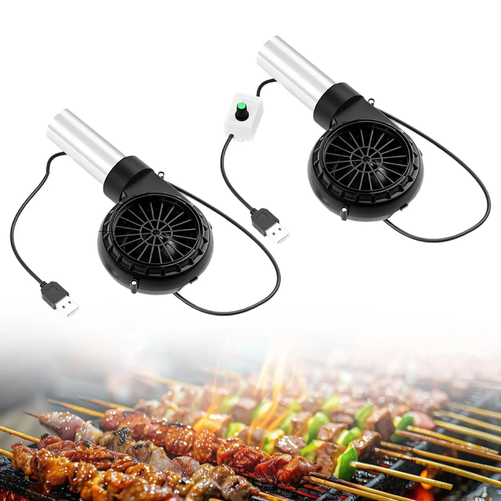 BBQ Fan BBQ Air Blower USB Powered Multipurpose BBQ Blower Fan Electric Bellows for Camping Outdoor Hiking Picnic Grill