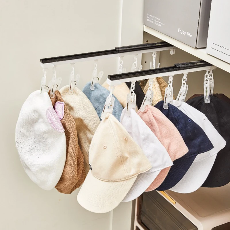 Organizador de ropa de bebé montado en la pared, soporte para ropa interior de calcetín y sombrero, estante de almacenamiento multifuncional para gorro de bufanda - imagen 2