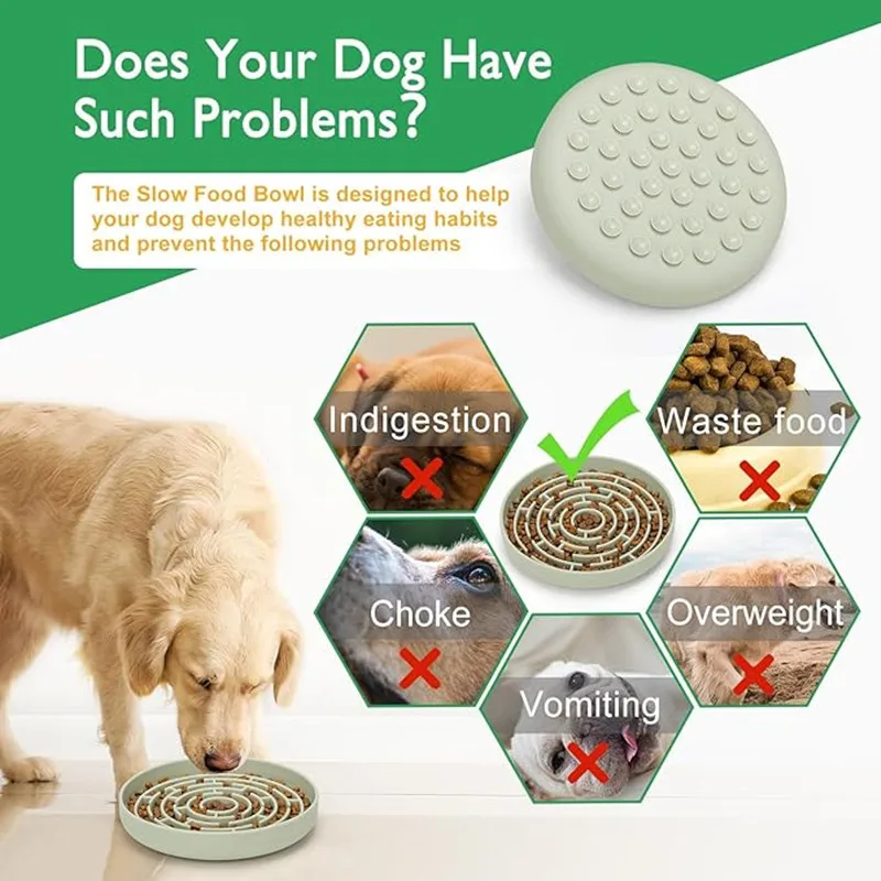 Alimentador lento, cuencos para perros, laberinto de silicona, tazón de succión de alimentos, alimentadores, rompecabezas para mascotas, estera para lamer para alimentar a los gatos de tamaño de raza - imagen 2